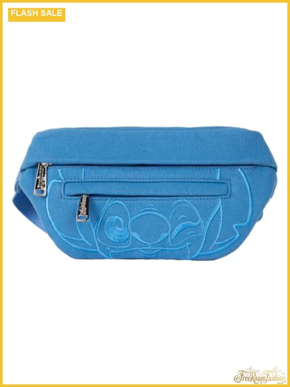 Canvas Belt Bag Adjustable Strap Front Pocket Embroidered